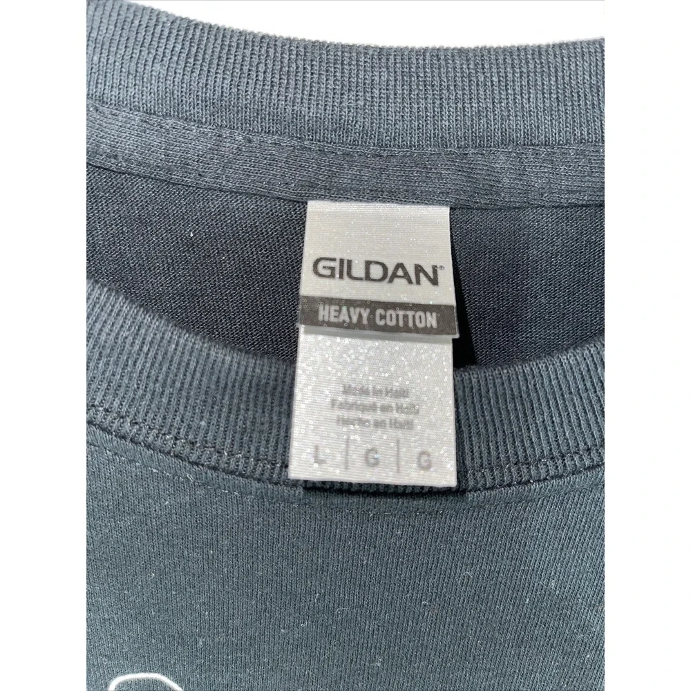 Gildan Printed T-Shirt Black Mens Large short sleeve Heavy‎ Cotton